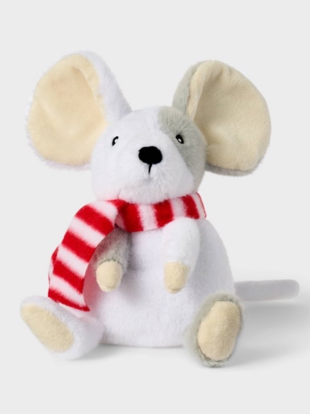 Mouse Stuffed Animal w/ Red Striped Scarf 8” Gigglescape Soft Plush Toy Plushie